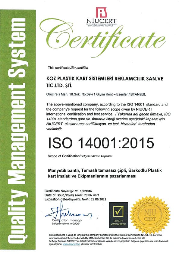 ISO 14001:2015 - Environmental Management System