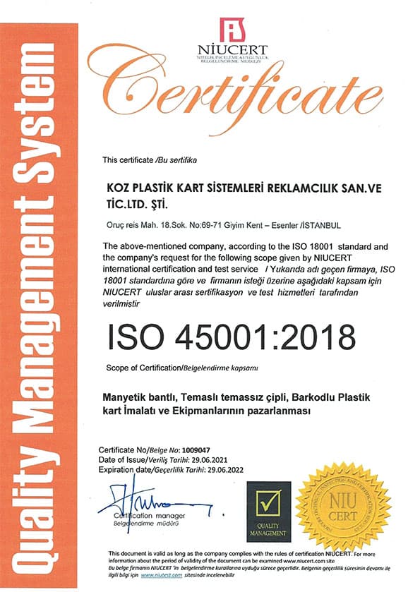 ISO 45001:2018 - Occupational Health and Safety