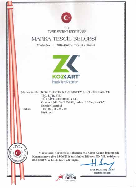 Trademark Registration Certificate - Turkish Patent and Trademark Office